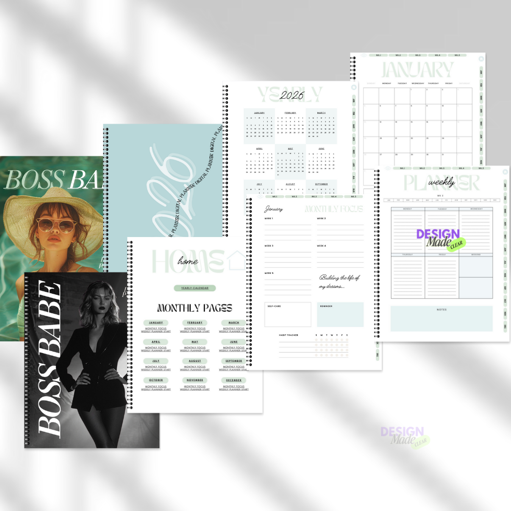 2026 Boss Babe Digital Planner - Turquoise