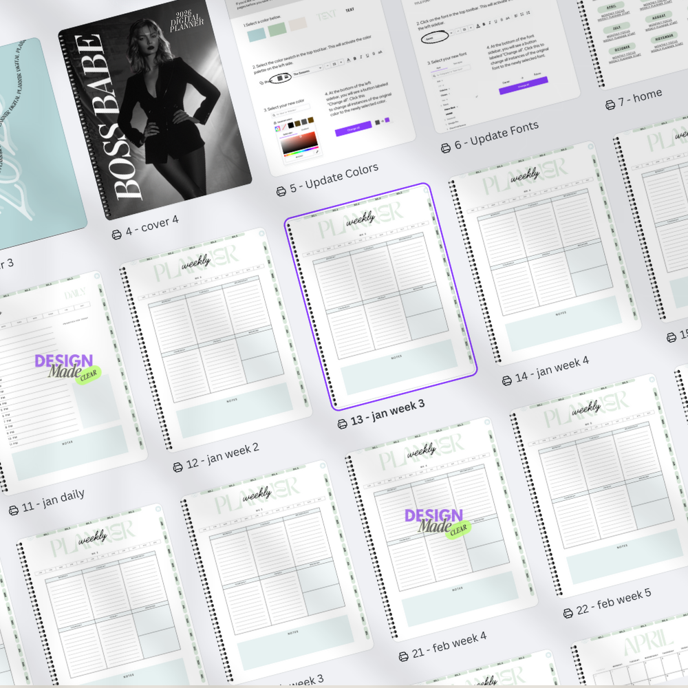 2026 Boss Babe Digital Planner - Turquoise