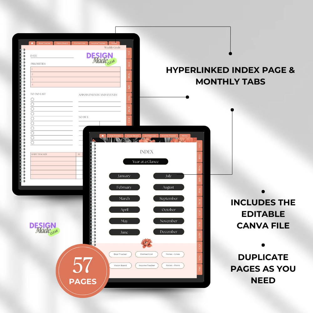 Orange 2026 Digital Planner