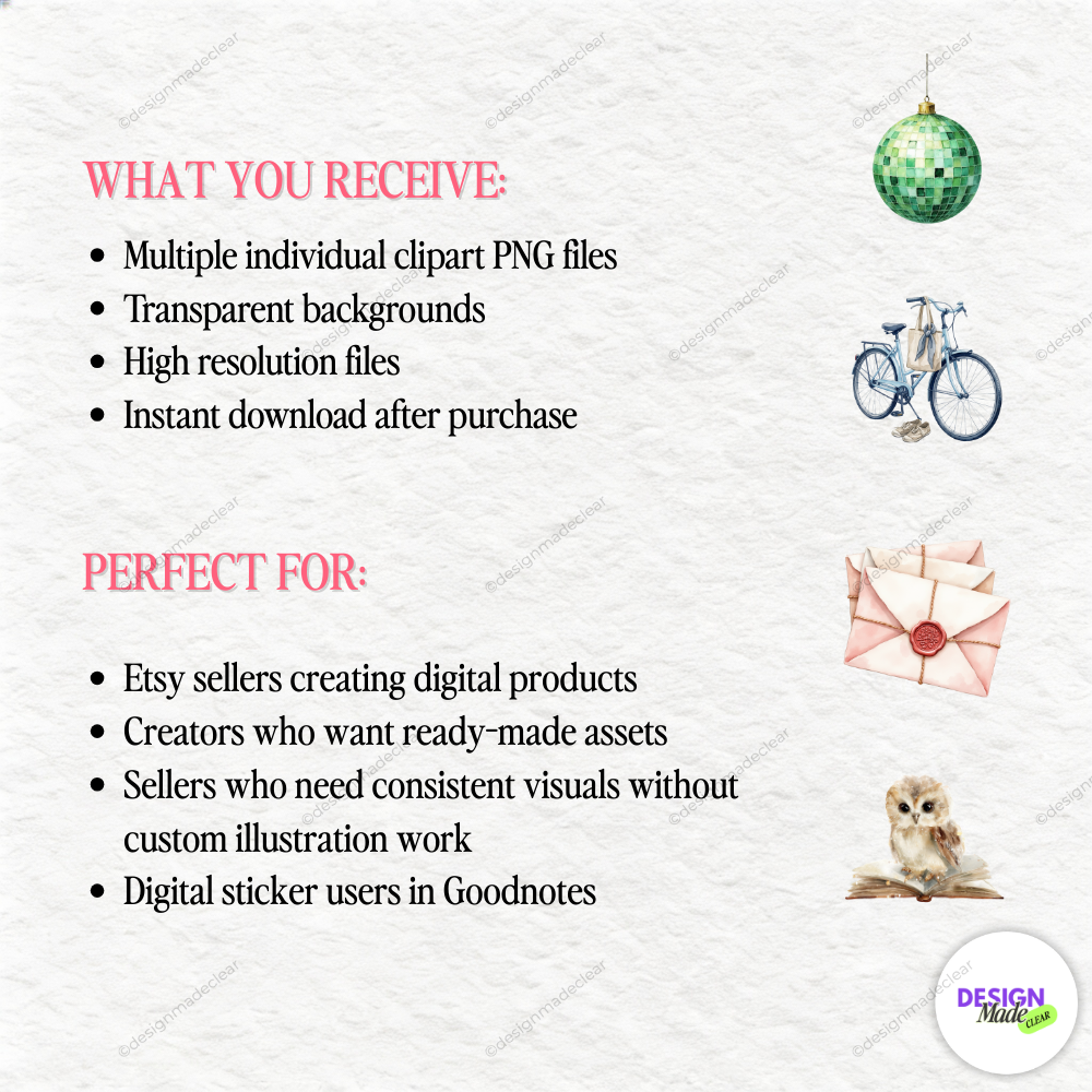 300+ Watercolor Clipart PNG Bundle