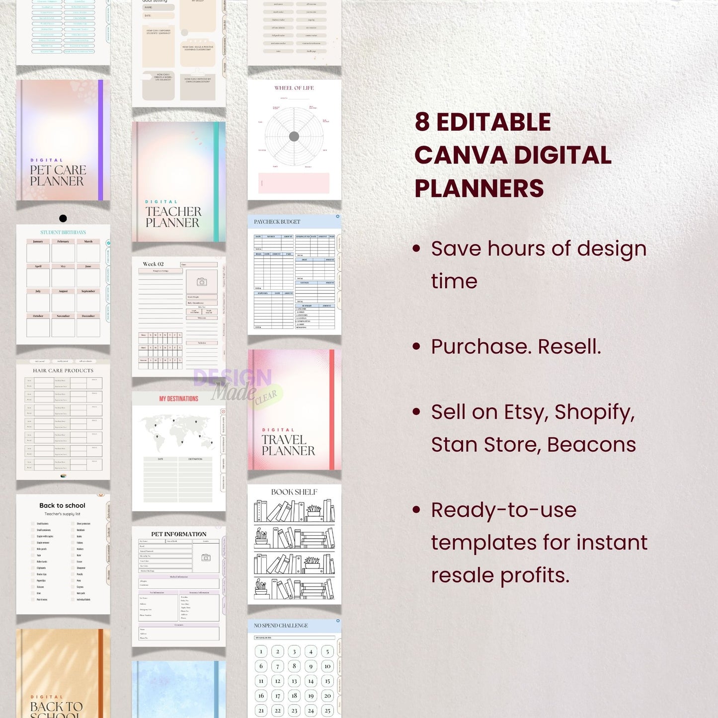 Niche Planner Pack – 8 Editable Canva Digital Planners