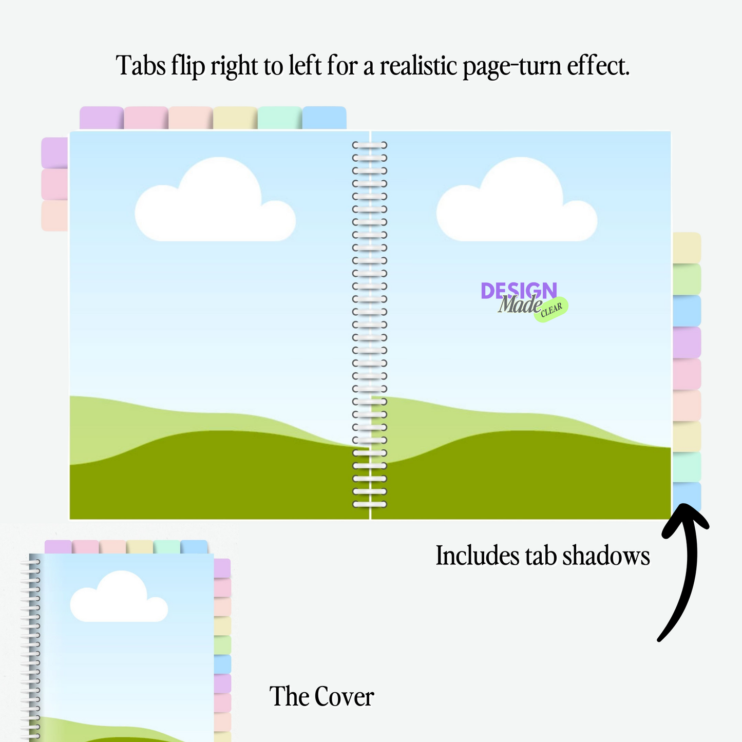 Pastel Digital Planner Binder Mockup - PLR ONLY
