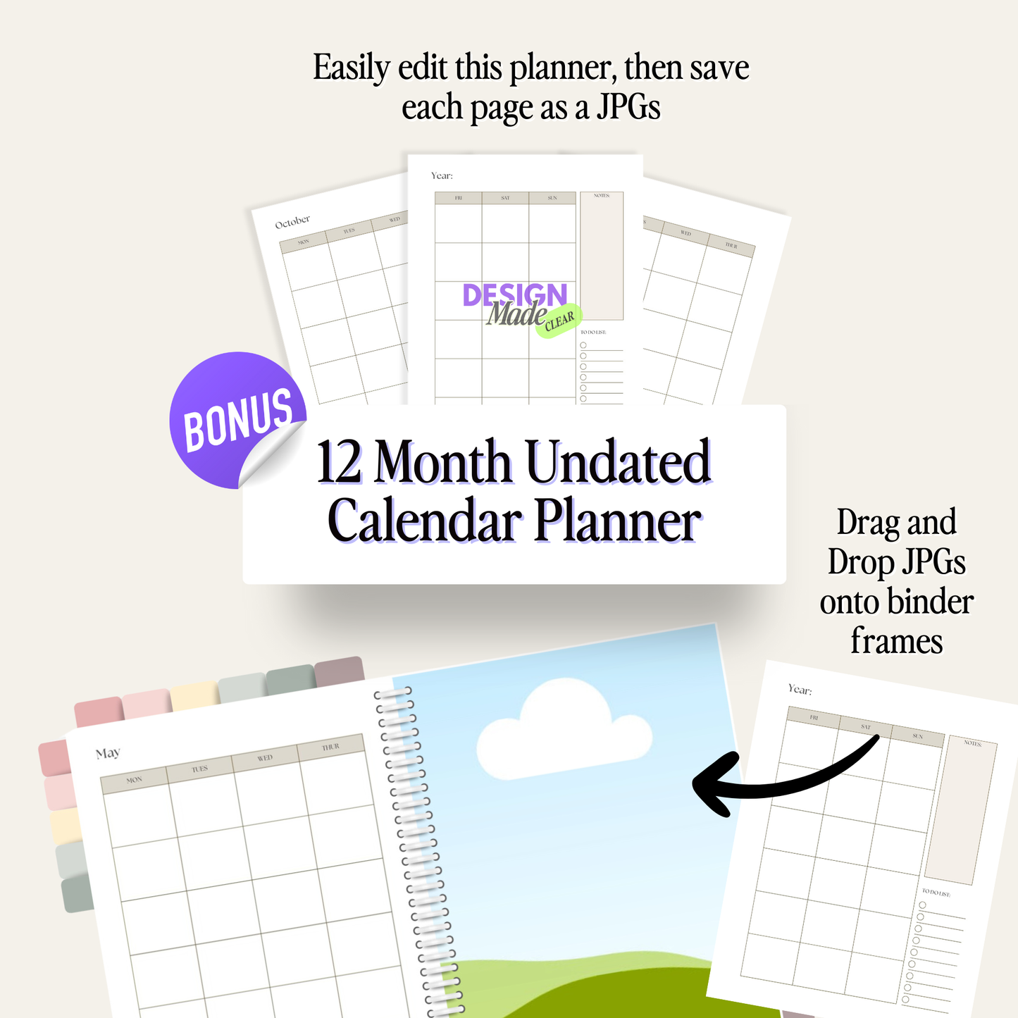 Earthtones Digital Planner Binder Mockup - PLR ONLY