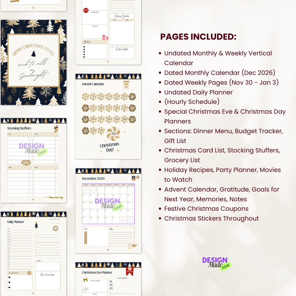 2026 Blue Christmas Digital Planner