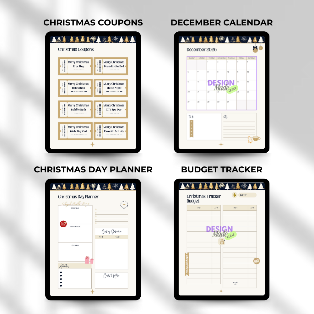 2026 Blue Christmas Digital Planner
