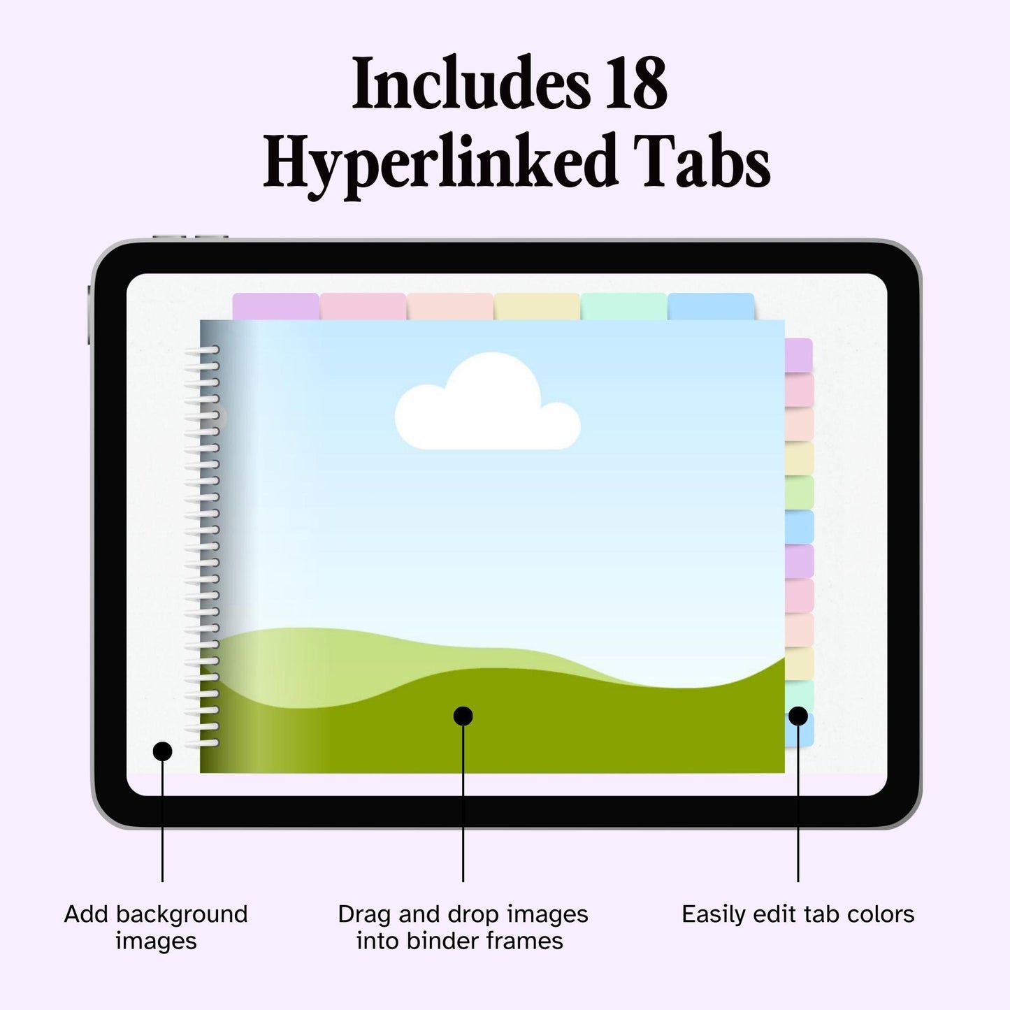 Canva Digital Planner Horizontal Binder Template