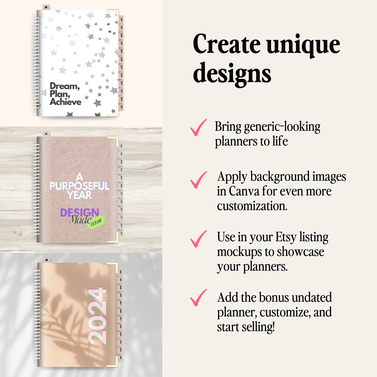 Pastel Digital Planner Binder Mockup - PLR ONLY