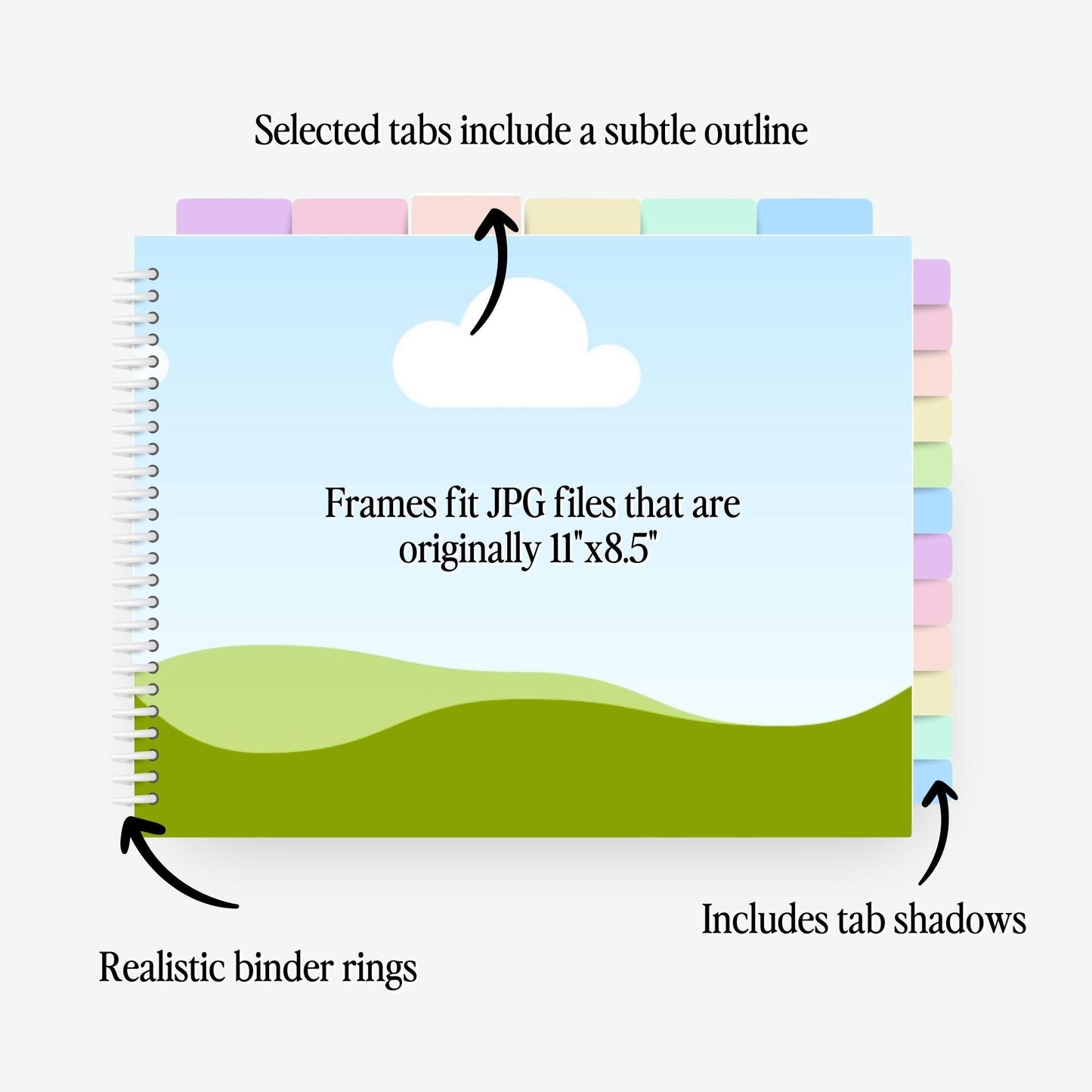 Canva Digital Planner Horizontal Binder Template