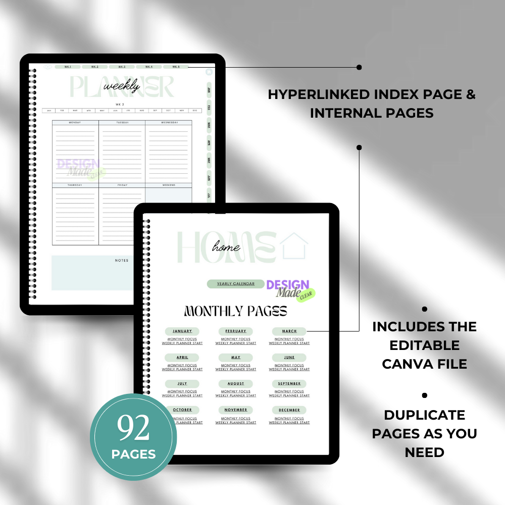 2026 Boss Babe Digital Planner - Turquoise