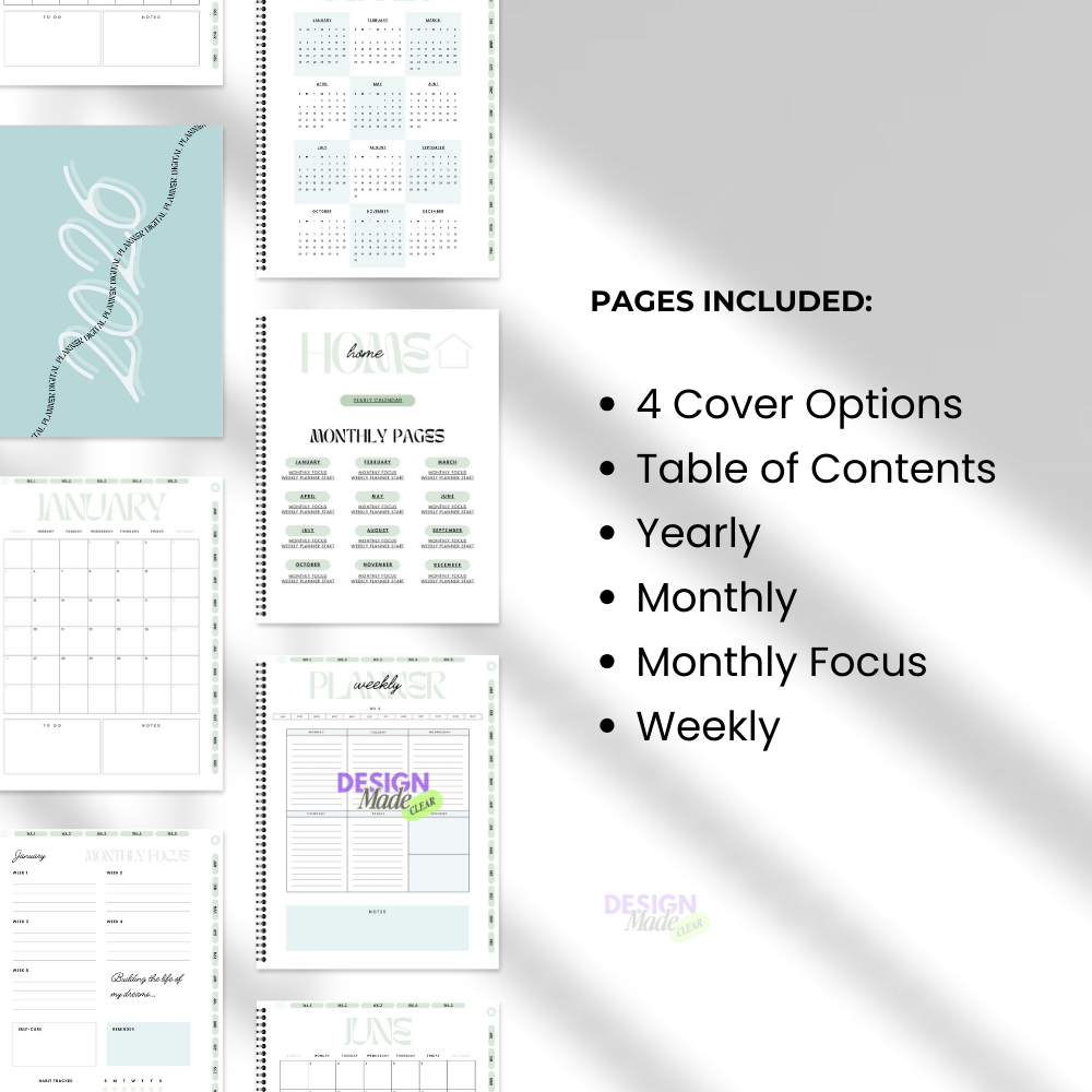 2026 Boss Babe Digital Planner - Turquoise