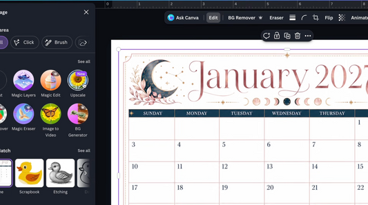 Monthly Calendar from ChatGPT Images