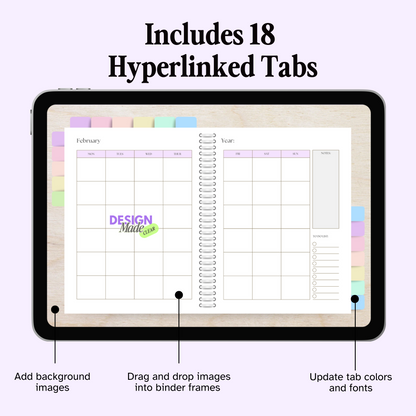Pastel Digital Planner Binder Mockup - PLR ONLY