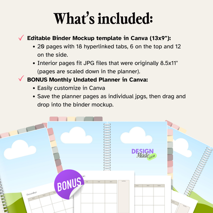 Earthtones Digital Planner Binder Mockup - PLR ONLY