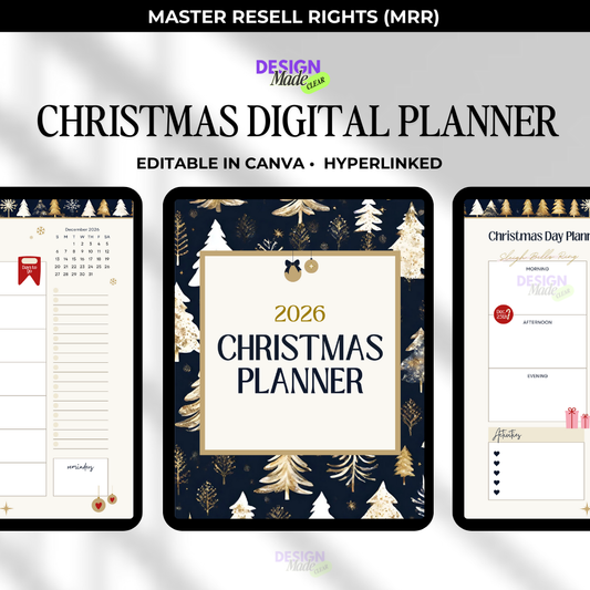 2026 Blue Christmas Digital Planner