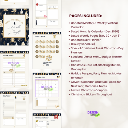 2026 Blue Christmas Digital Planner