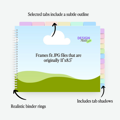 Pastel Horizontal Digital Planner Binder Mockup - PLR ONLY