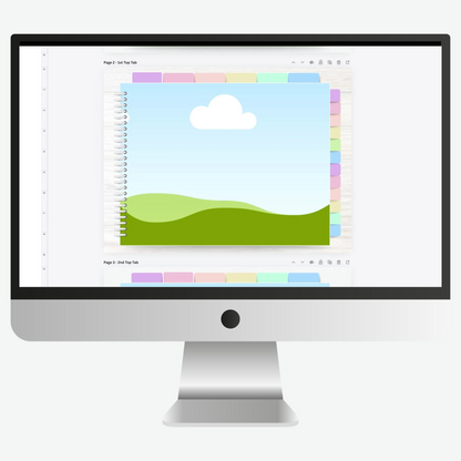Pastel Horizontal Digital Planner Binder Mockup - PLR ONLY