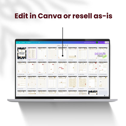 2025 Blue Christmas Digital Planner with Resell Rights