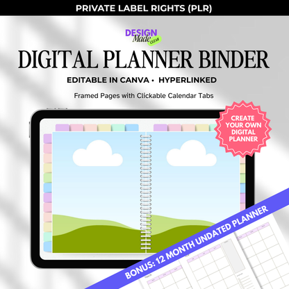 Pastel Digital Planner Binder Mockup - PLR ONLY