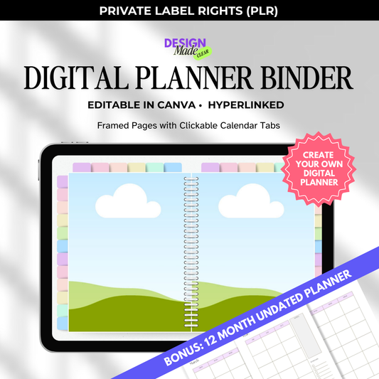 Pastel Digital Planner Binder Mockup - PLR ONLY