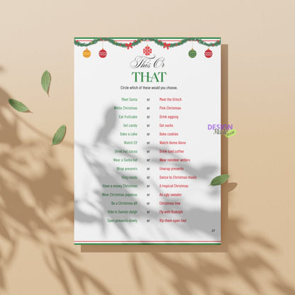 Christmas Games Printable with Resell Rights