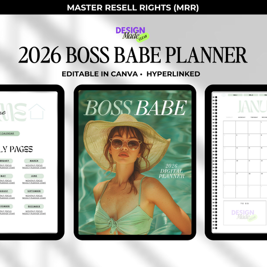 2026 Boss Babe Digital Planner - Turquoise