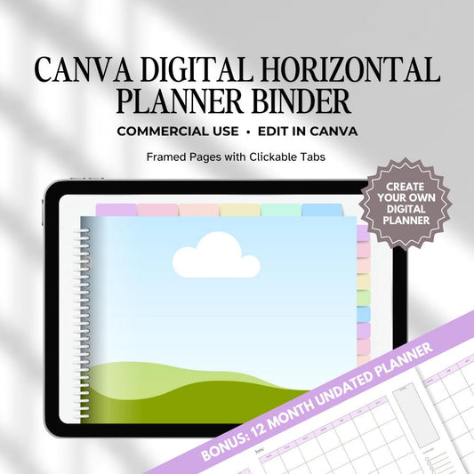Canva Digital Planner Horizontal Binder Template