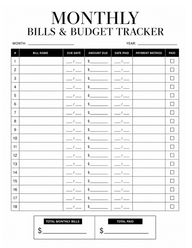 Goal Setting planner page